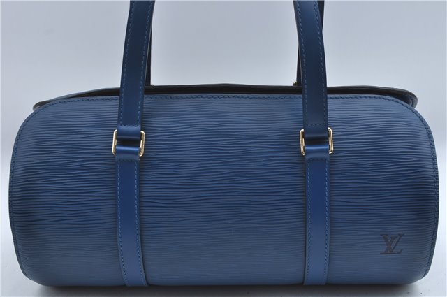 Authentic Louis Vuitton Epi Soufflot Hand Bag Blue M52225 LV J2297