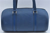 Authentic Louis Vuitton Epi Soufflot Hand Bag Blue M52225 LV J2297