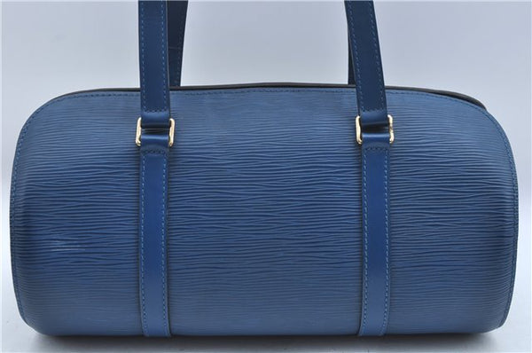 Authentic Louis Vuitton Epi Soufflot Hand Bag Blue M52225 LV J2297