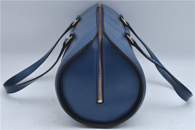 Authentic Louis Vuitton Epi Soufflot Hand Bag Blue M52225 LV J2297
