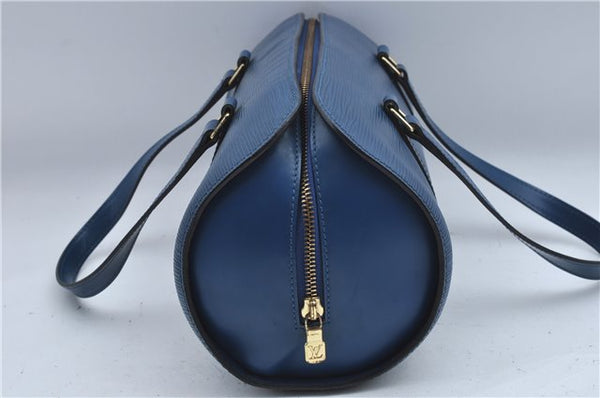 Authentic Louis Vuitton Epi Soufflot Hand Bag Blue M52225 LV J2297