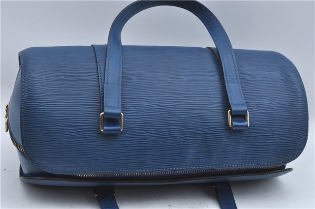 Authentic Louis Vuitton Epi Soufflot Hand Bag Blue M52225 LV J2297