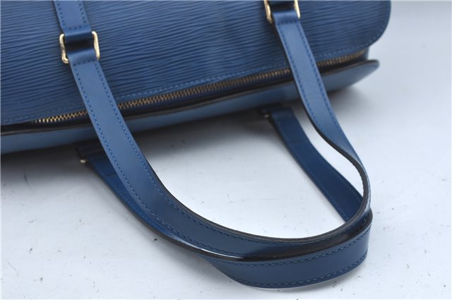 Authentic Louis Vuitton Epi Soufflot Hand Bag Blue M52225 LV J2297