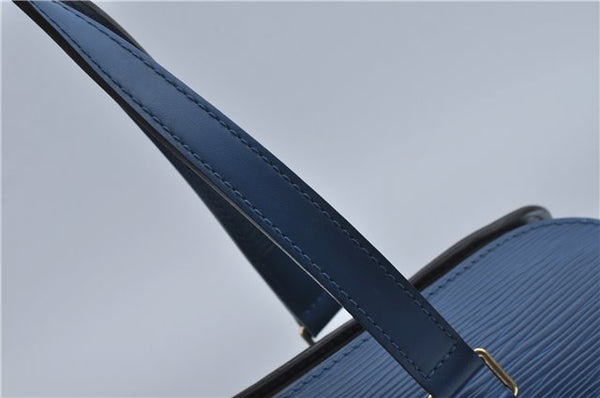 Authentic Louis Vuitton Epi Soufflot Hand Bag Blue M52225 LV J2297