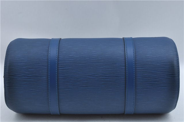 Authentic Louis Vuitton Epi Soufflot Hand Bag Blue M52225 LV J2297