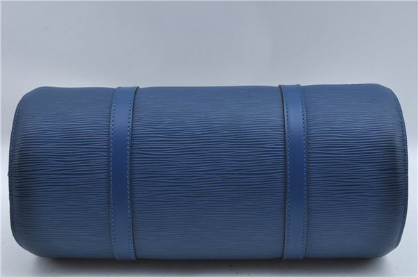 Authentic Louis Vuitton Epi Soufflot Hand Bag Blue M52225 LV J2297