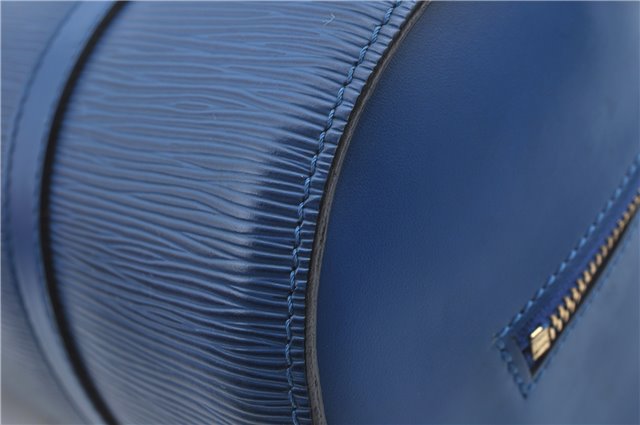 Authentic Louis Vuitton Epi Soufflot Hand Bag Blue M52225 LV J2297