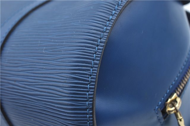 Authentic Louis Vuitton Epi Soufflot Hand Bag Blue M52225 LV J2297