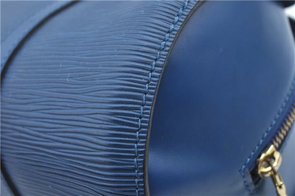 Authentic Louis Vuitton Epi Soufflot Hand Bag Blue M52225 LV J2297