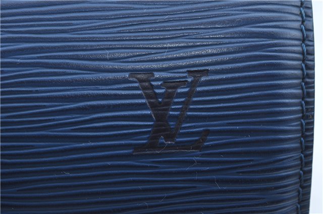 Authentic Louis Vuitton Epi Soufflot Hand Bag Blue M52225 LV J2297