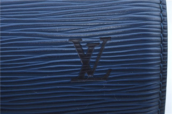 Authentic Louis Vuitton Epi Soufflot Hand Bag Blue M52225 LV J2297