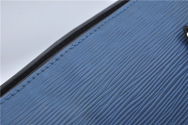 Authentic Louis Vuitton Epi Soufflot Hand Bag Blue M52225 LV J2297