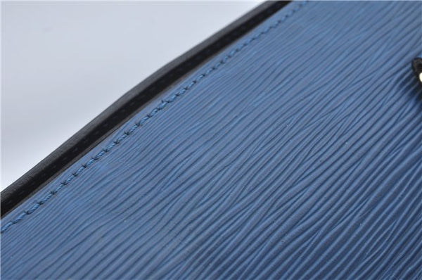 Authentic Louis Vuitton Epi Soufflot Hand Bag Blue M52225 LV J2297