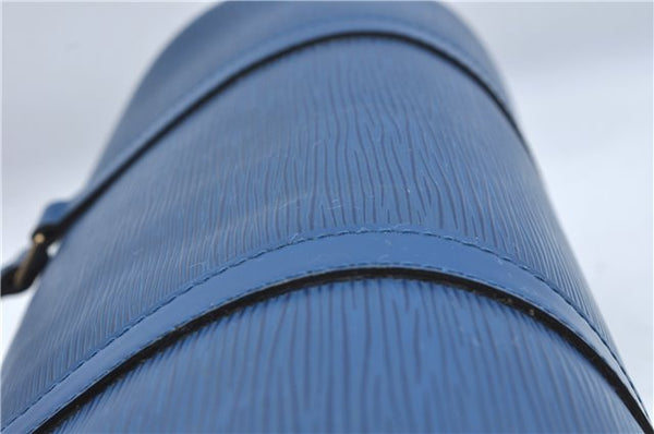 Authentic Louis Vuitton Epi Soufflot Hand Bag Blue M52225 LV J2297