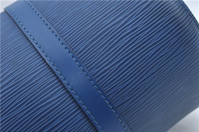 Authentic Louis Vuitton Epi Soufflot Hand Bag Blue M52225 LV J2297