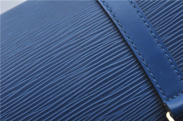Authentic Louis Vuitton Epi Soufflot Hand Bag Blue M52225 LV J2297