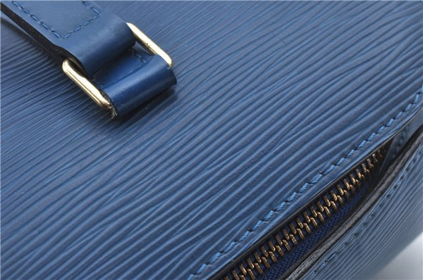 Authentic Louis Vuitton Epi Soufflot Hand Bag Blue M52225 LV J2297