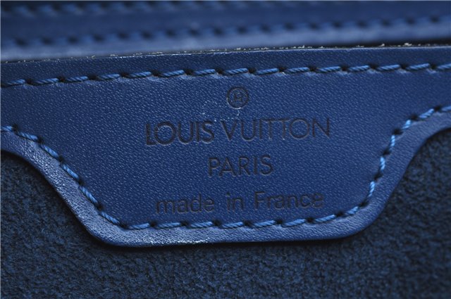 Authentic Louis Vuitton Epi Soufflot Hand Bag Blue M52225 LV J2297