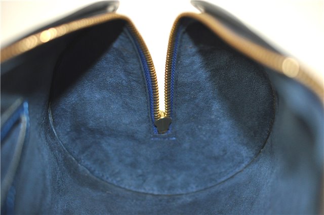 Authentic Louis Vuitton Epi Soufflot Hand Bag Blue M52225 LV J2297