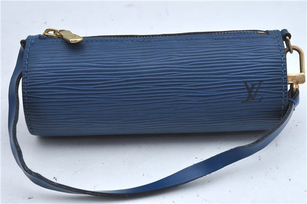 Authentic Louis Vuitton Epi Soufflot Hand Bag Blue M52225 LV J2297