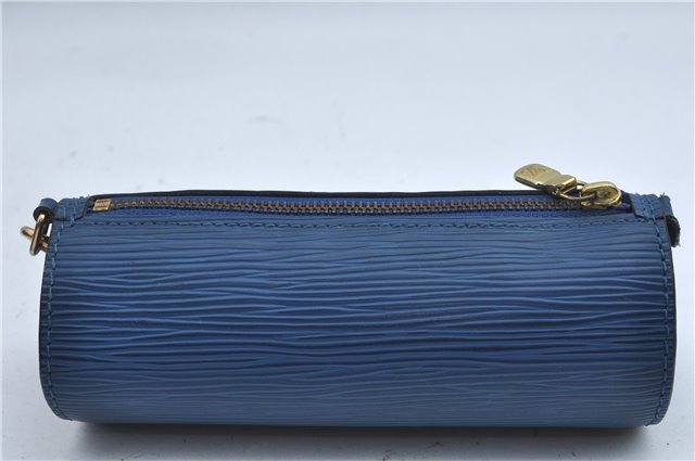 Authentic Louis Vuitton Epi Soufflot Hand Bag Blue M52225 LV J2297
