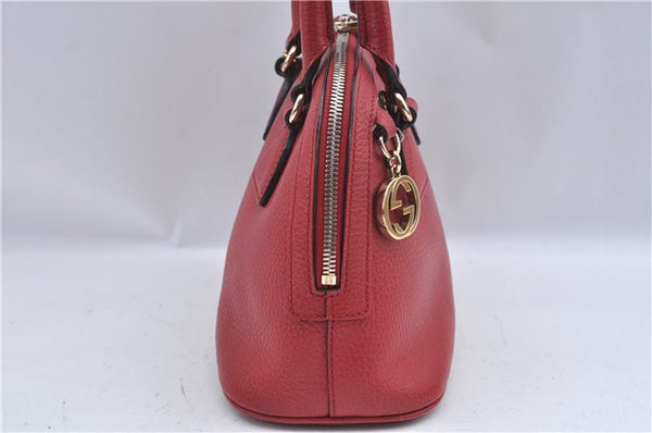 Authentic GUCCI Interlocking G 2Way Shoulder Cross Hand Bag Leather Red J2301