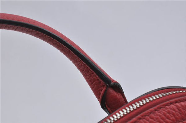 Authentic GUCCI Interlocking G 2Way Shoulder Cross Hand Bag Leather Red J2301