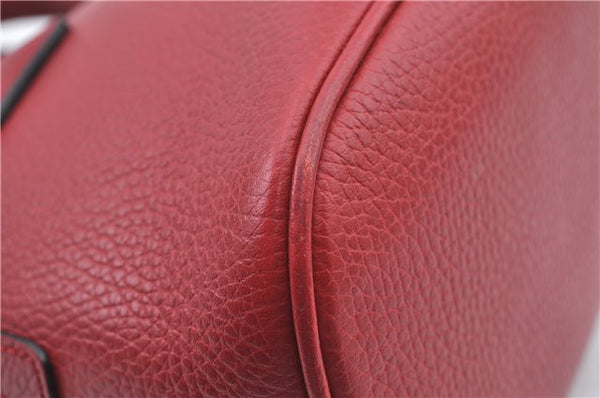 Authentic GUCCI Interlocking G 2Way Shoulder Cross Hand Bag Leather Red J2301