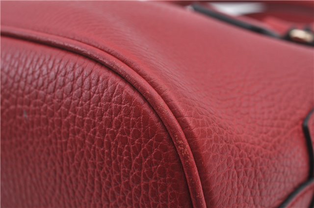 Authentic GUCCI Interlocking G 2Way Shoulder Cross Hand Bag Leather Red J2301