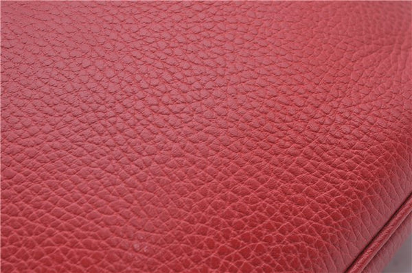 Authentic GUCCI Interlocking G 2Way Shoulder Cross Hand Bag Leather Red J2301
