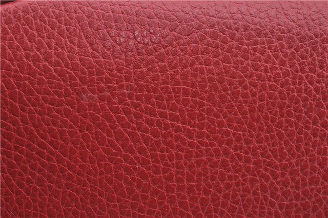 Authentic GUCCI Interlocking G 2Way Shoulder Cross Hand Bag Leather Red J2301