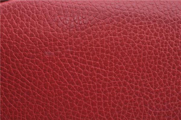 Authentic GUCCI Interlocking G 2Way Shoulder Cross Hand Bag Leather Red J2301