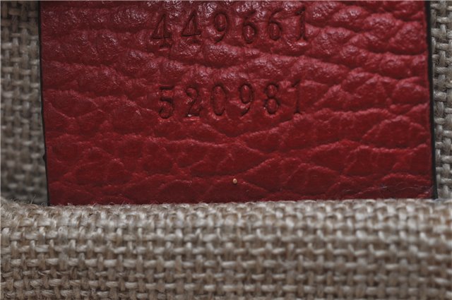 Authentic GUCCI Interlocking G 2Way Shoulder Cross Hand Bag Leather Red J2301