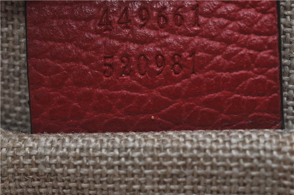 Authentic GUCCI Interlocking G 2Way Shoulder Cross Hand Bag Leather Red J2301
