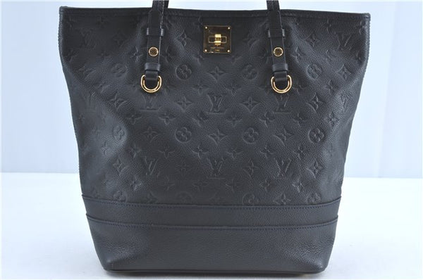 Auth Louis Vuitton Monogram Empreinte Citadine PM Tote Bag Navy M40517 LV J2304