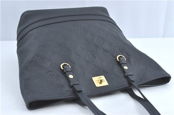 Auth Louis Vuitton Monogram Empreinte Citadine PM Tote Bag Navy M40517 LV J2304
