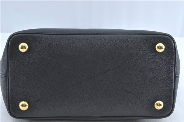 Auth Louis Vuitton Monogram Empreinte Citadine PM Tote Bag Navy M40517 LV J2304