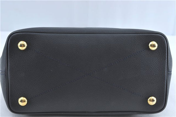 Auth Louis Vuitton Monogram Empreinte Citadine PM Tote Bag Navy M40517 LV J2304