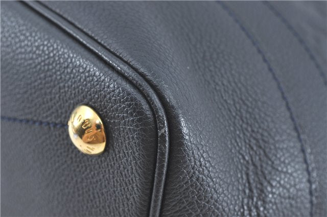 Auth Louis Vuitton Monogram Empreinte Citadine PM Tote Bag Navy M40517 LV J2304