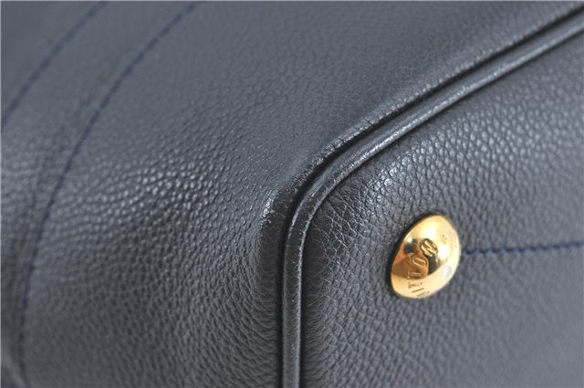 Auth Louis Vuitton Monogram Empreinte Citadine PM Tote Bag Navy M40517 LV J2304