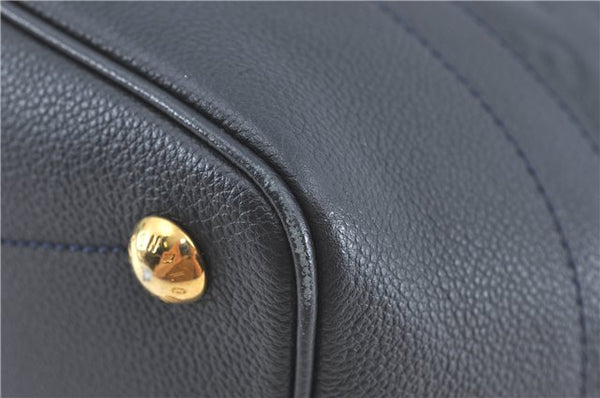 Auth Louis Vuitton Monogram Empreinte Citadine PM Tote Bag Navy M40517 LV J2304