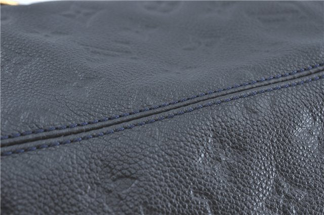 Auth Louis Vuitton Monogram Empreinte Citadine PM Tote Bag Navy M40517 LV J2304