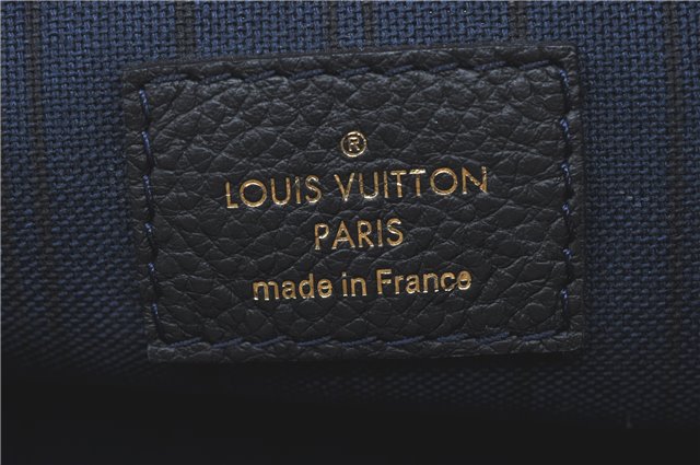 Auth Louis Vuitton Monogram Empreinte Citadine PM Tote Bag Navy M40517 LV J2304