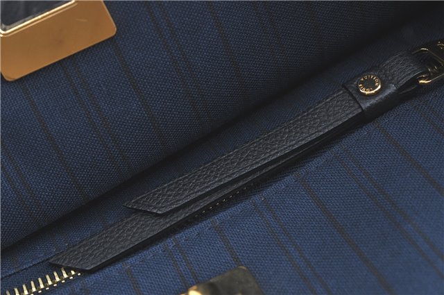 Auth Louis Vuitton Monogram Empreinte Citadine PM Tote Bag Navy M40517 LV J2304