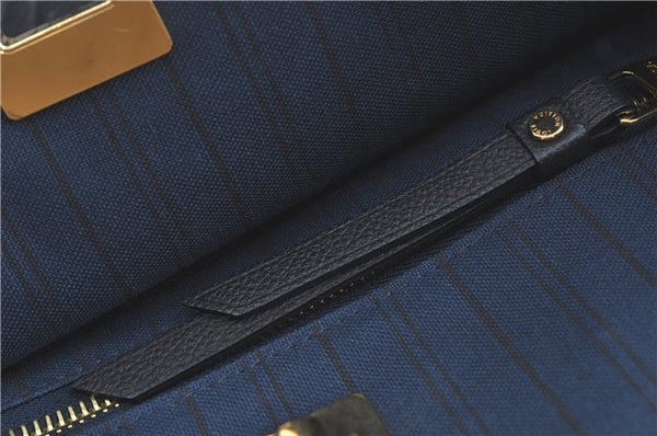 Auth Louis Vuitton Monogram Empreinte Citadine PM Tote Bag Navy M40517 LV J2304