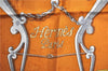 Auth HERMES Carre 90 Scarf "pas me faire antoine de pluvinel" Silk Brown J2305