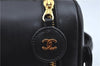 Authentic CHANEL Calf Skin Bicolore CC Logo Vanity Case Bag Black J2307