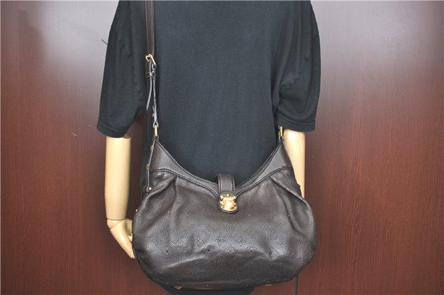 Authentic Louis Vuitton Mahina XS Shoulder Bag Dark Brown M95972 LV J2308