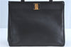 Authentic Salvatore Ferragamo Vara Leather Shoulder Tote Bag Navy Blue SF J2331
