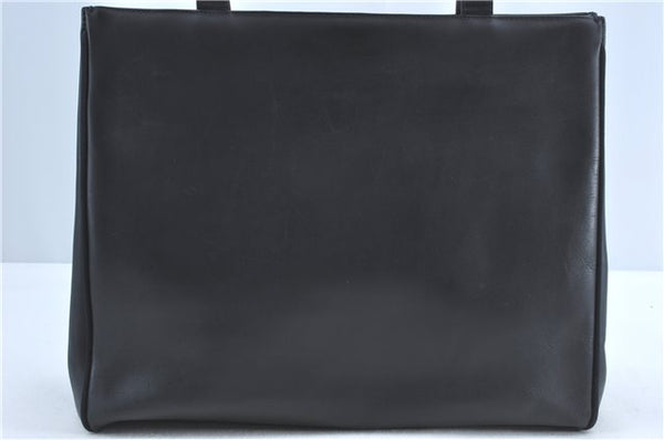 Authentic Salvatore Ferragamo Vara Leather Shoulder Tote Bag Navy Blue SF J2331